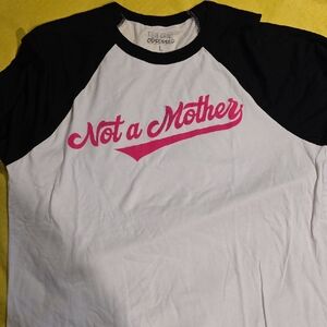 Women's Short Sleeve Tee - Black and White with Pink Print